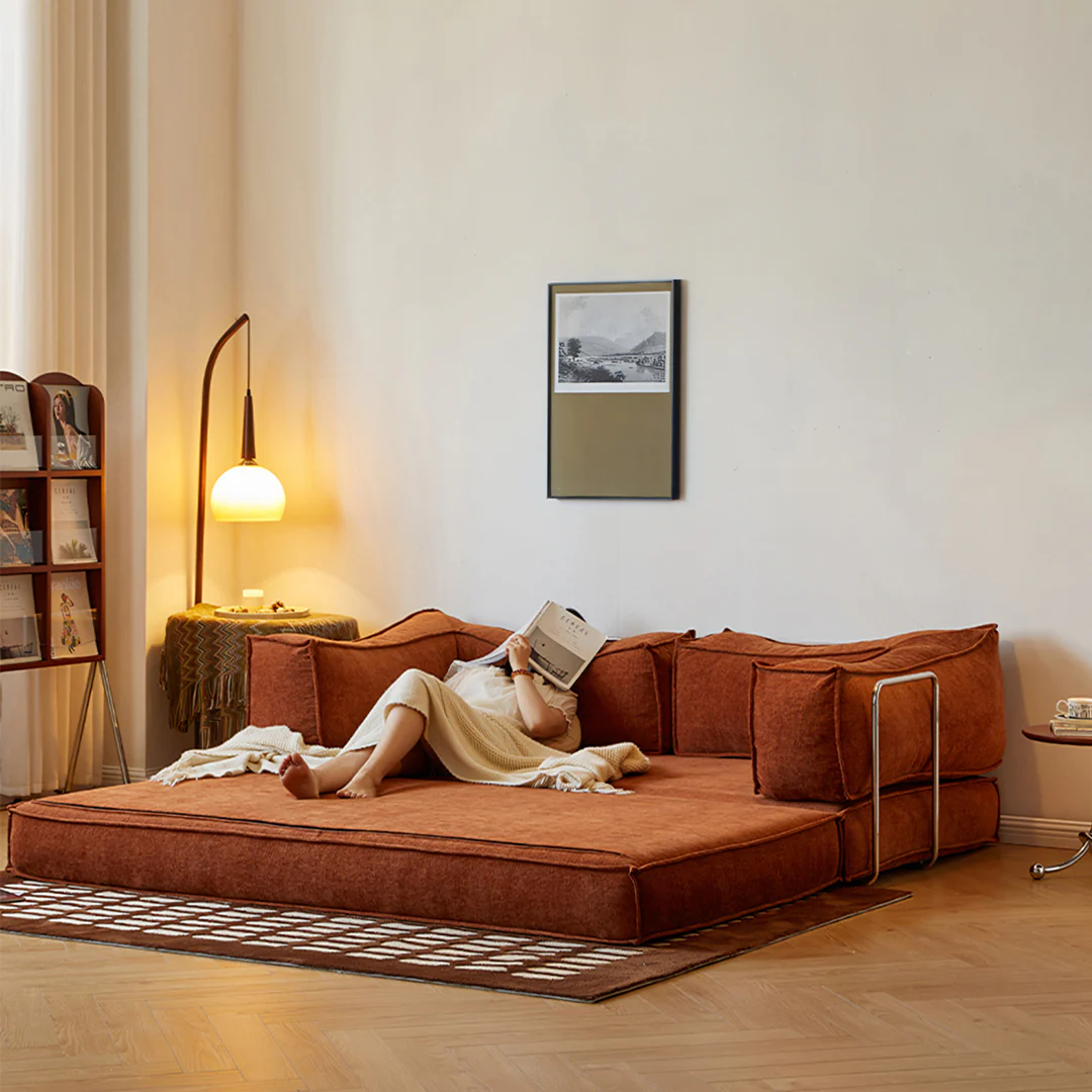 Hernández Foldable Lazy Sofa Bed For Lounging, Corduroy - Image 3