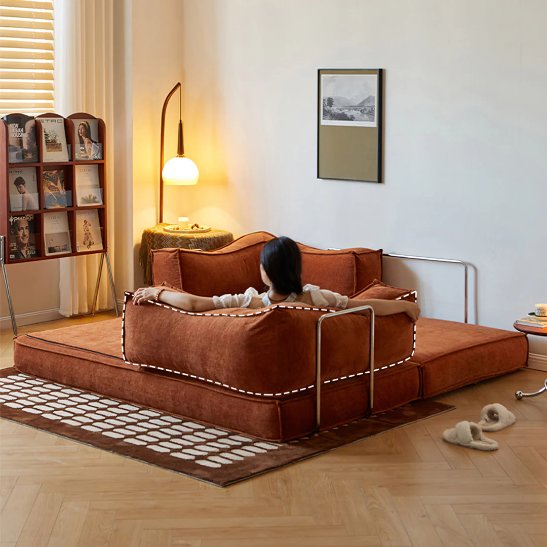 Hernández Foldable Lazy Sofa Bed For Lounging, Corduroy - Image 4