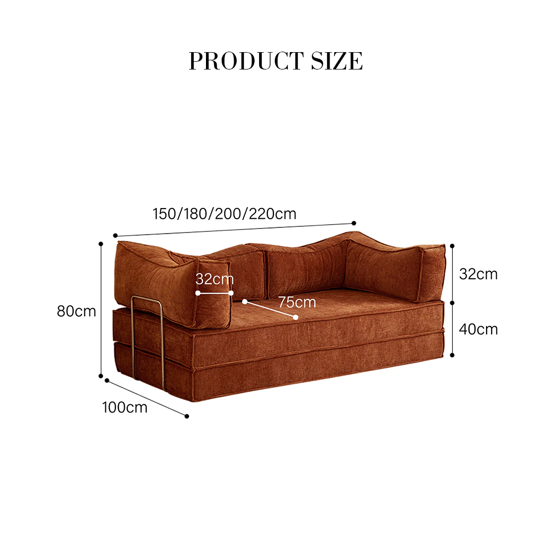 Hernández Foldable Lazy Sofa Bed For Lounging, Corduroy - Image 9