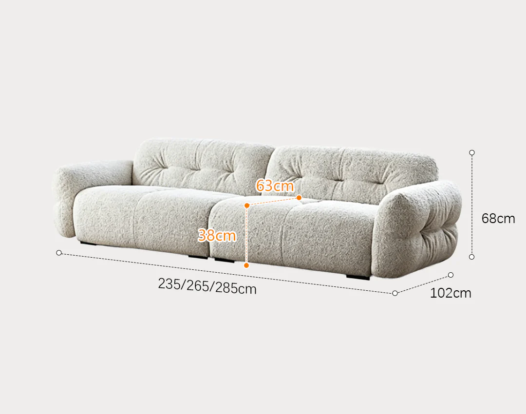 Hilda Two Seater,Three Seater Sofa, Boucle, Off White - Image 5
