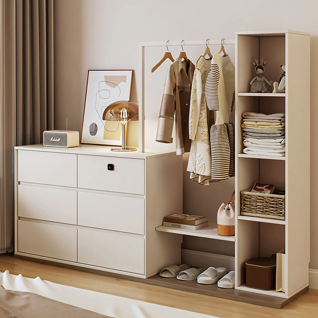 Hiroshi Coat Rack With Storage, Wardrobe With Coat Stand - Image 3