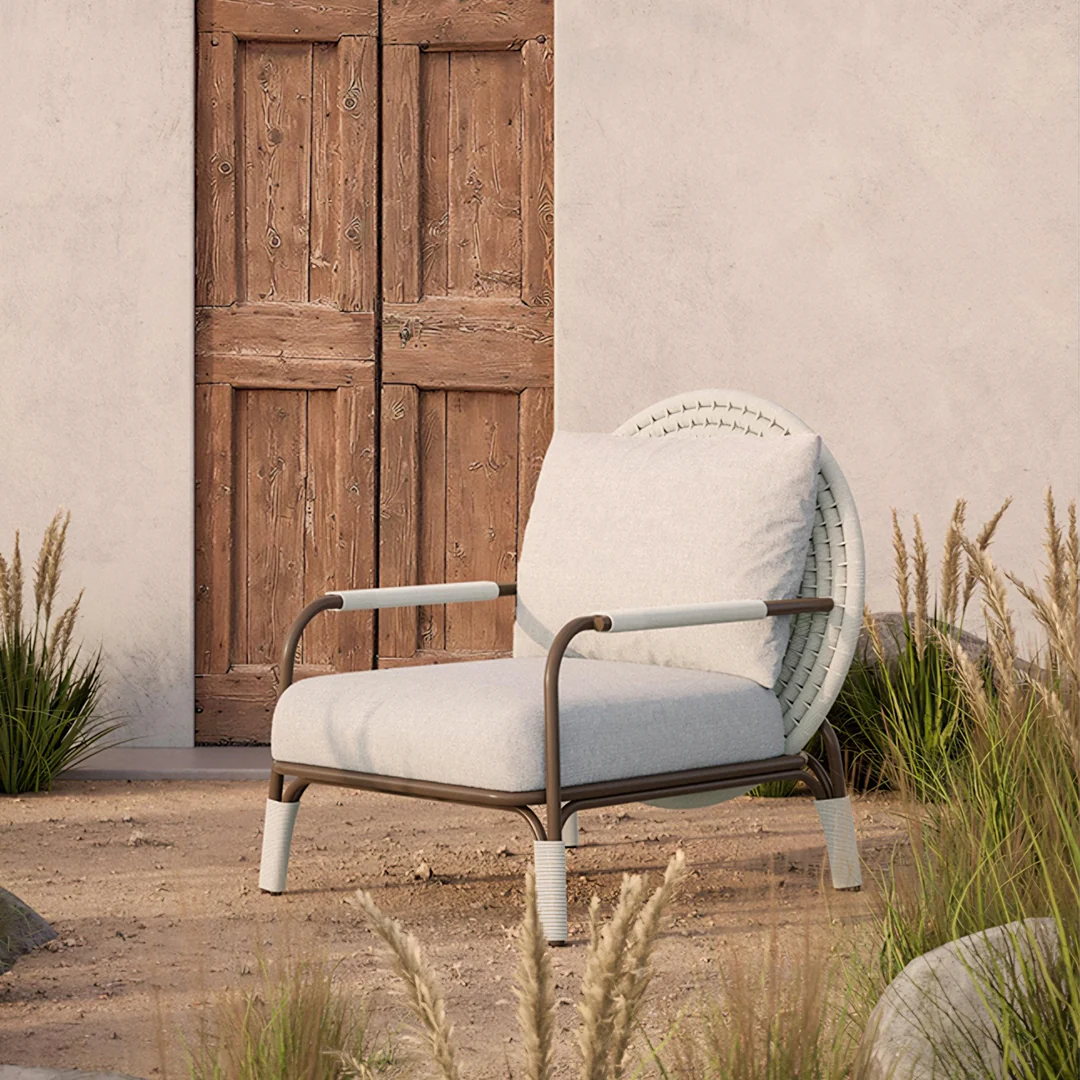 Hodge Outdoor Lounge Chair, Rattan - Image 4