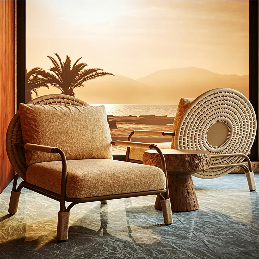 Hodge Outdoor Lounge Chair, Rattan - Image 7