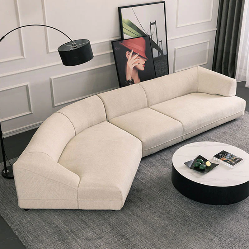 Hoshi Two Seater, Three Seater, Curved Sofa, Linen - Image 3