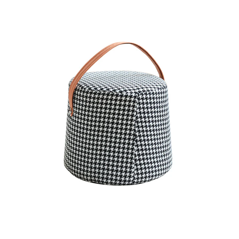 Houndstooth Round Footstool - Image 5