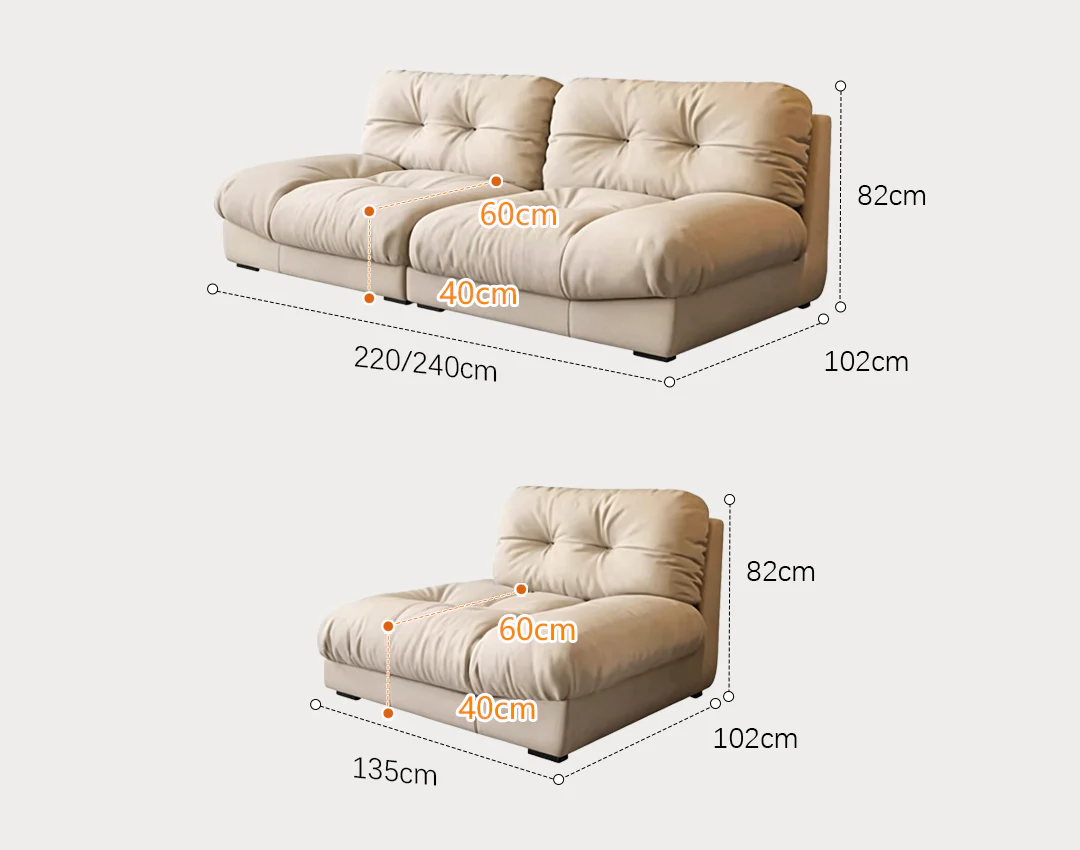 Hudson Soft Two Seater, Three Seater, Four Seater Sofa, Cream - Image 8