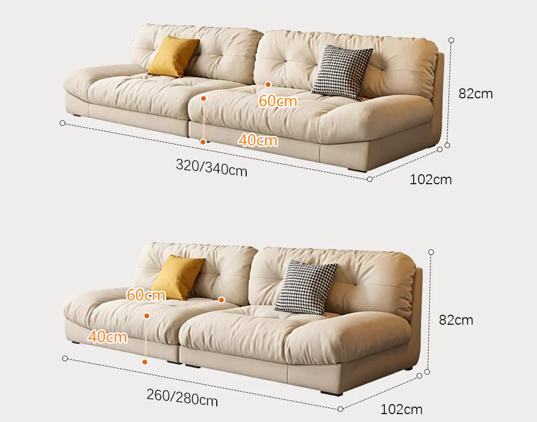 Hudson Soft Two Seater, Three Seater, Four Seater Sofa, Cream - Image 9