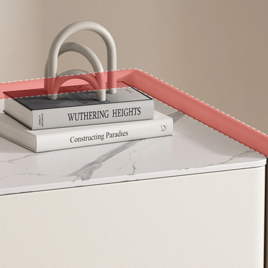Mursi Bedside Table, Solid Wood, Cream - Image 5