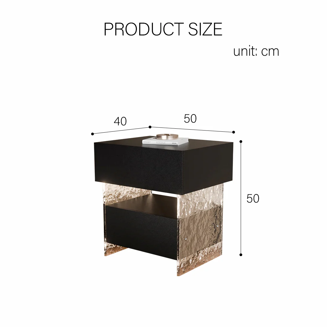 Ibarra Bedside Table With Storage & Light Strip - Image 10