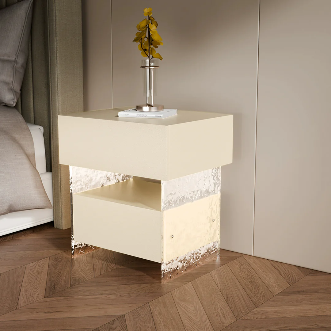 Ibarra Bedside Table With Storage & Light Strip - Image 9
