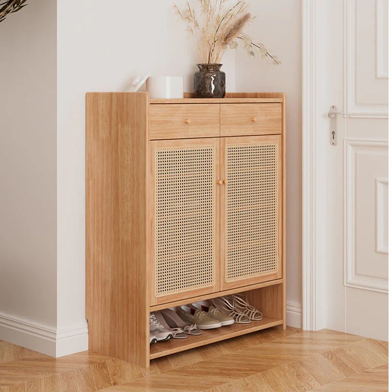 Ingrid Rattan Shoe Storage, Rubber Wood - Image 4