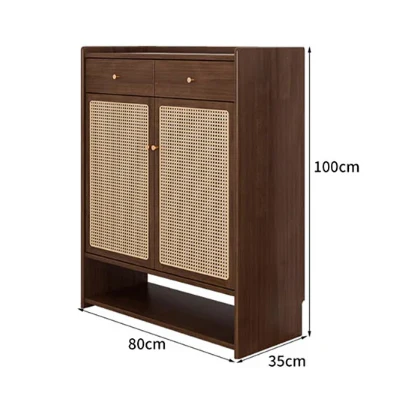 Ingrid Rattan Shoe Storage, Rubber Wood - Image 6