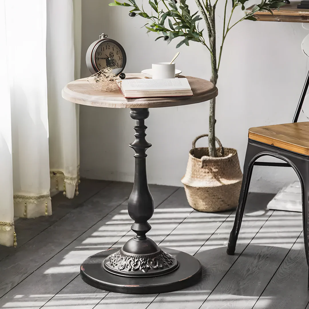 Iphigenia Retro Side Table, Wood Top - Image 2