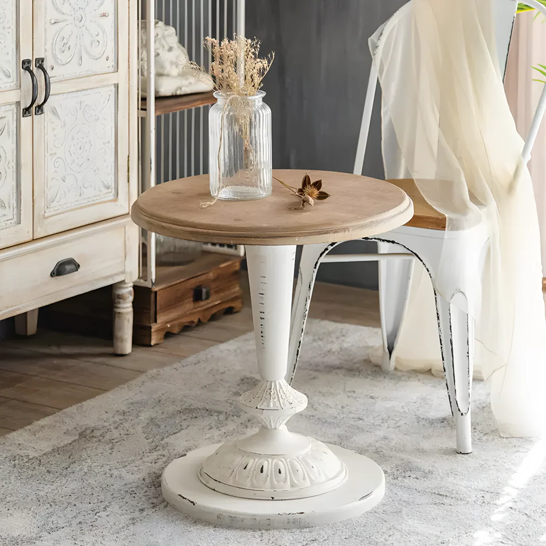 Iphigenia Retro Side Table, Wood Top - Image 4