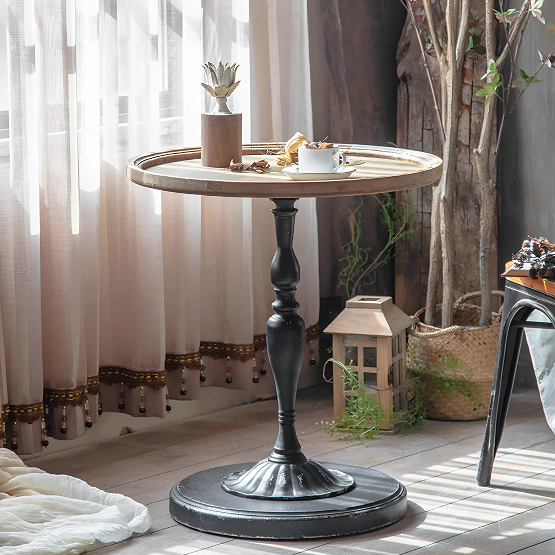 Iphigenia Retro Side Table, Wood Top - Image 6