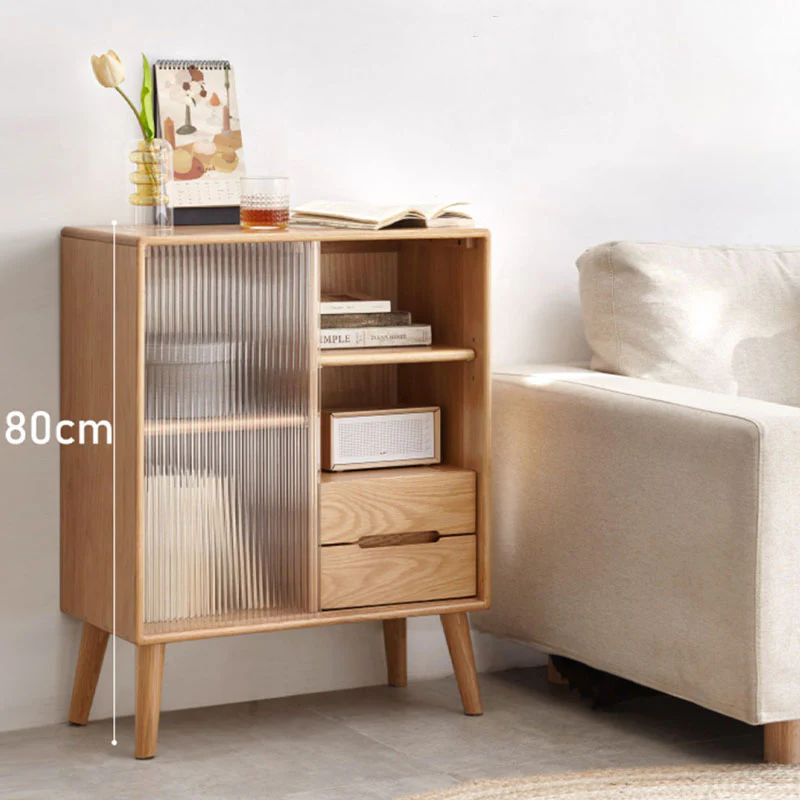 Iris Sideboard with Glass Door and Drawer, Oak - Image 4