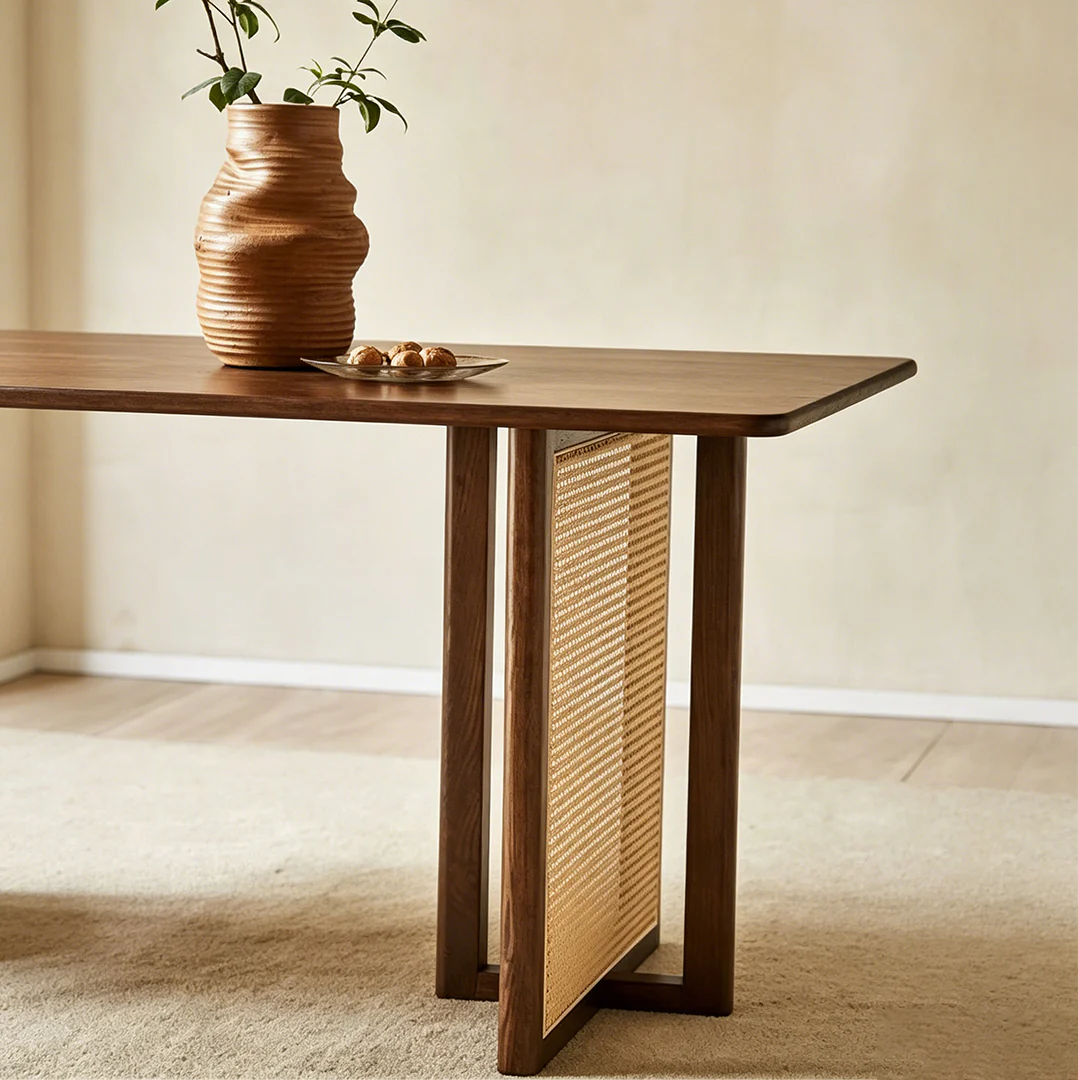 Isla Dining Table, Rattan & Solid Wood - Image 5