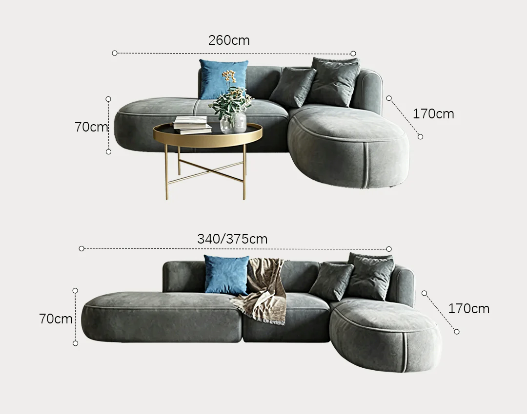 Isolde Three Seater Corner, Four Seater Corner Sofa, Grey Velvet - Image 10