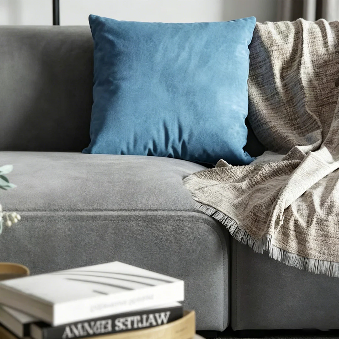 Isolde Three Seater Corner, Four Seater Corner Sofa, Grey Velvet - Image 7