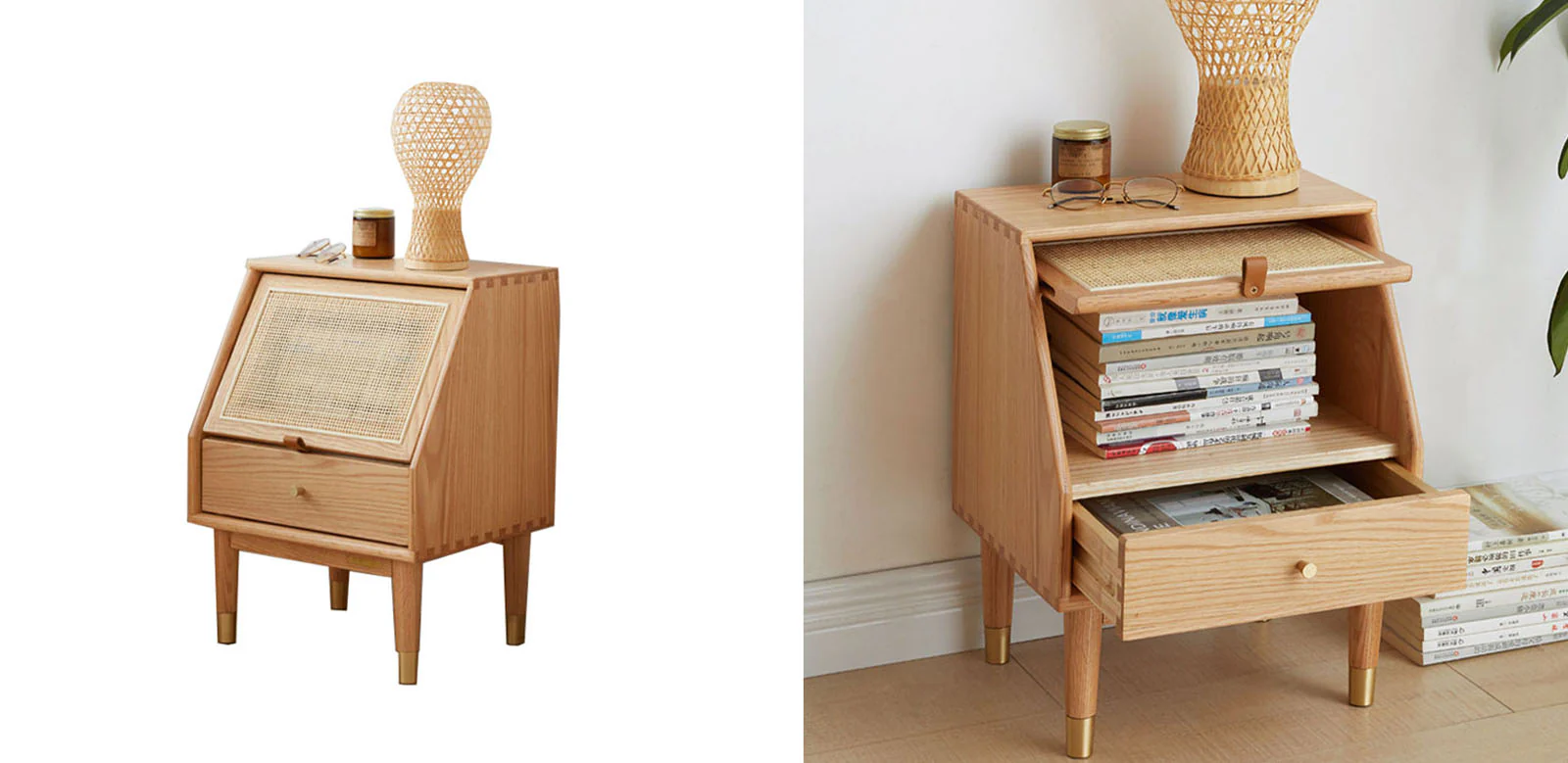 Izabella Bedside Table, Oak - Image 4