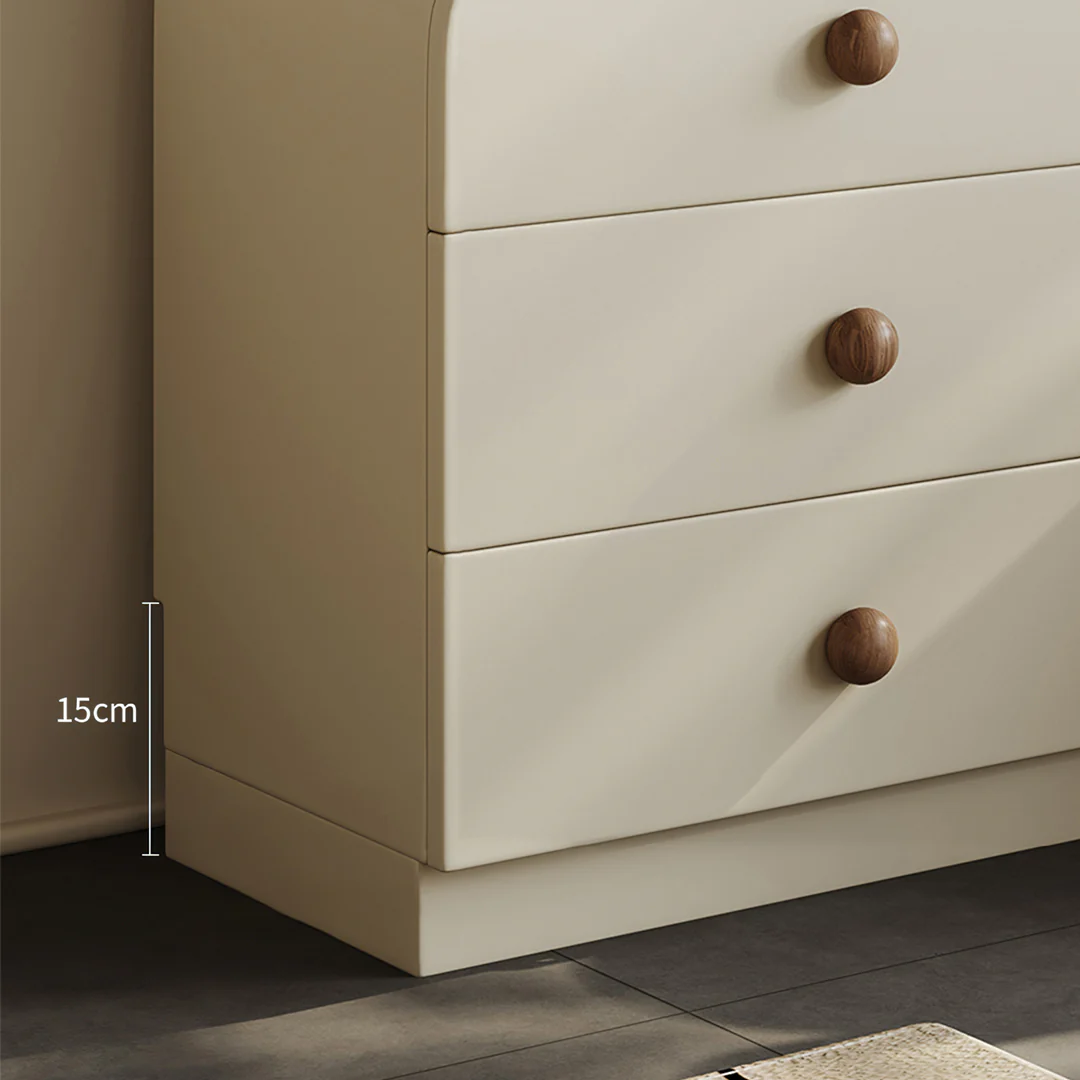 Jackson Dressing Table With Chest Of Drawers & Round Mirror, Solid Wood - Image 6