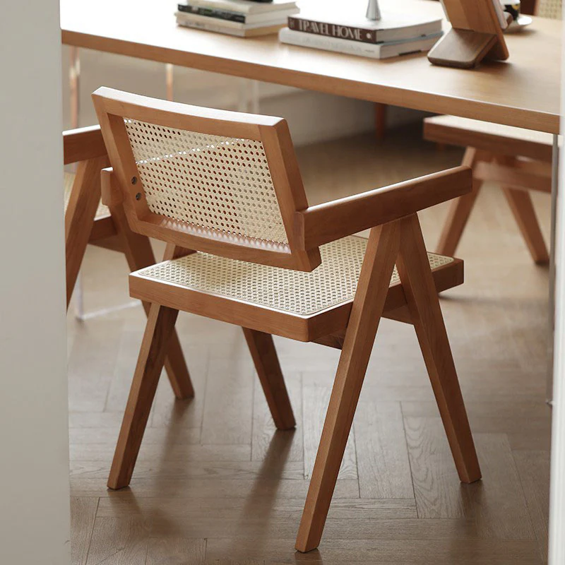 Jane Rattan Dining Chair, Solid Wood - Image 3