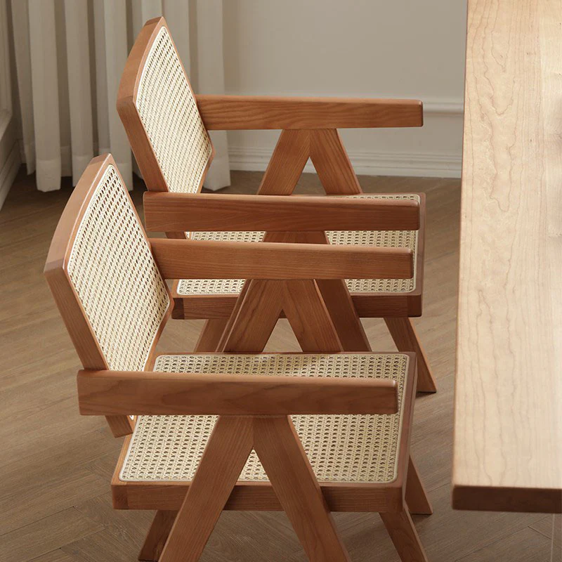 Jane Rattan Dining Chair, Solid Wood - Image 4