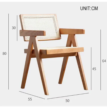 Jane Rattan Dining Chair, Solid Wood - Image 6