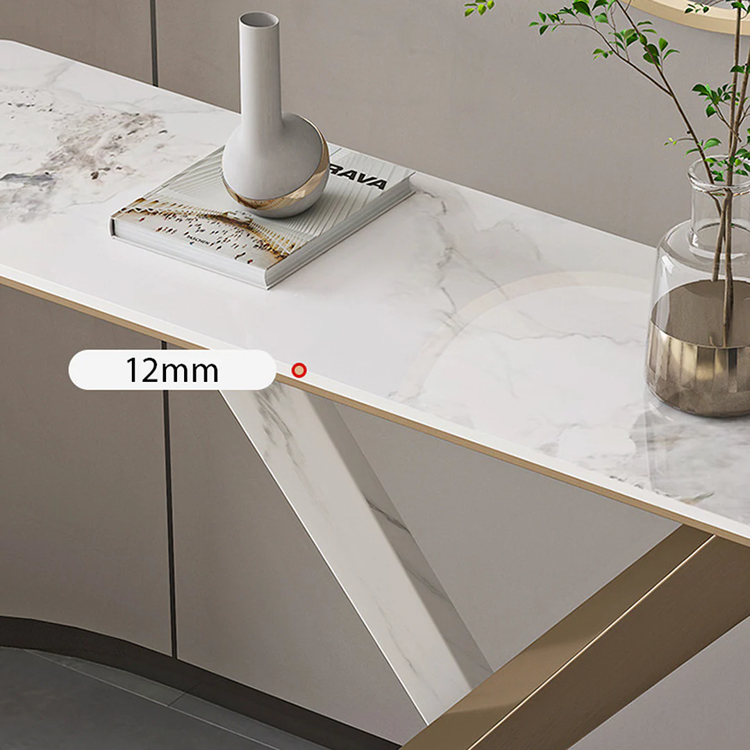 Jarawa Vintage Console Table, Gold & White - Image 3