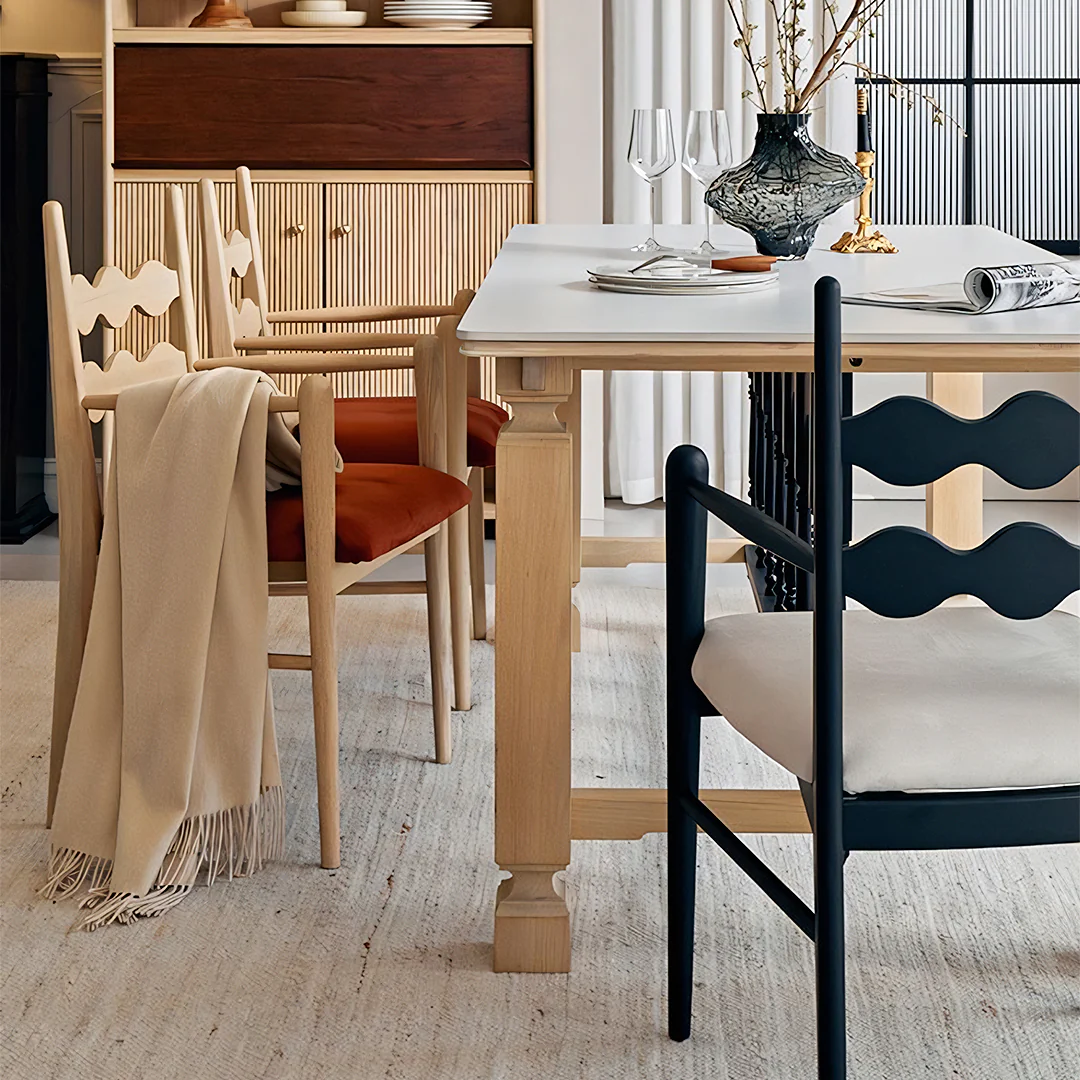 Jiro Dining Chair With Arms, Sold Wood - Image 3