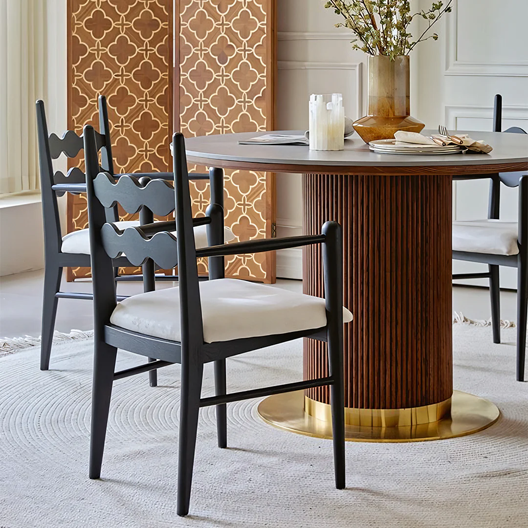 Jiro Dining Chair With Arms, Sold Wood - Image 4