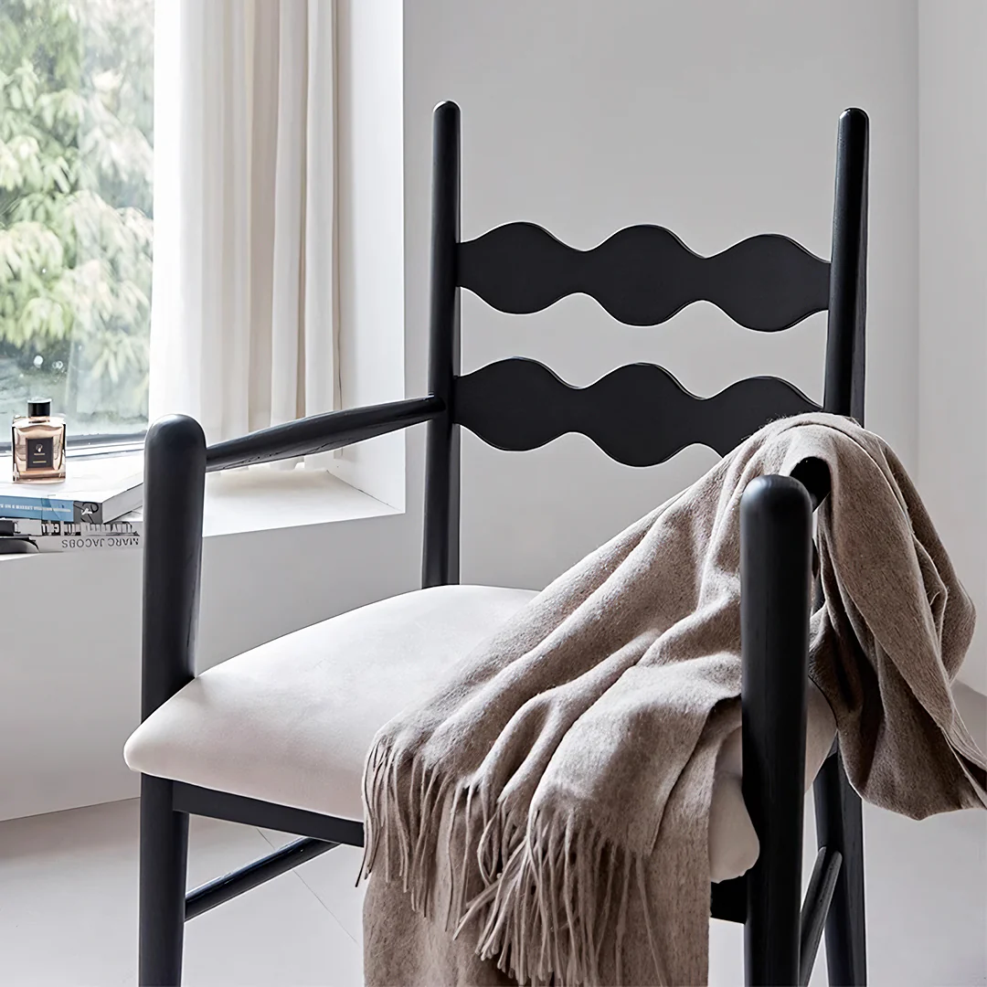 Jiro Dining Chair With Arms, Sold Wood - Image 6