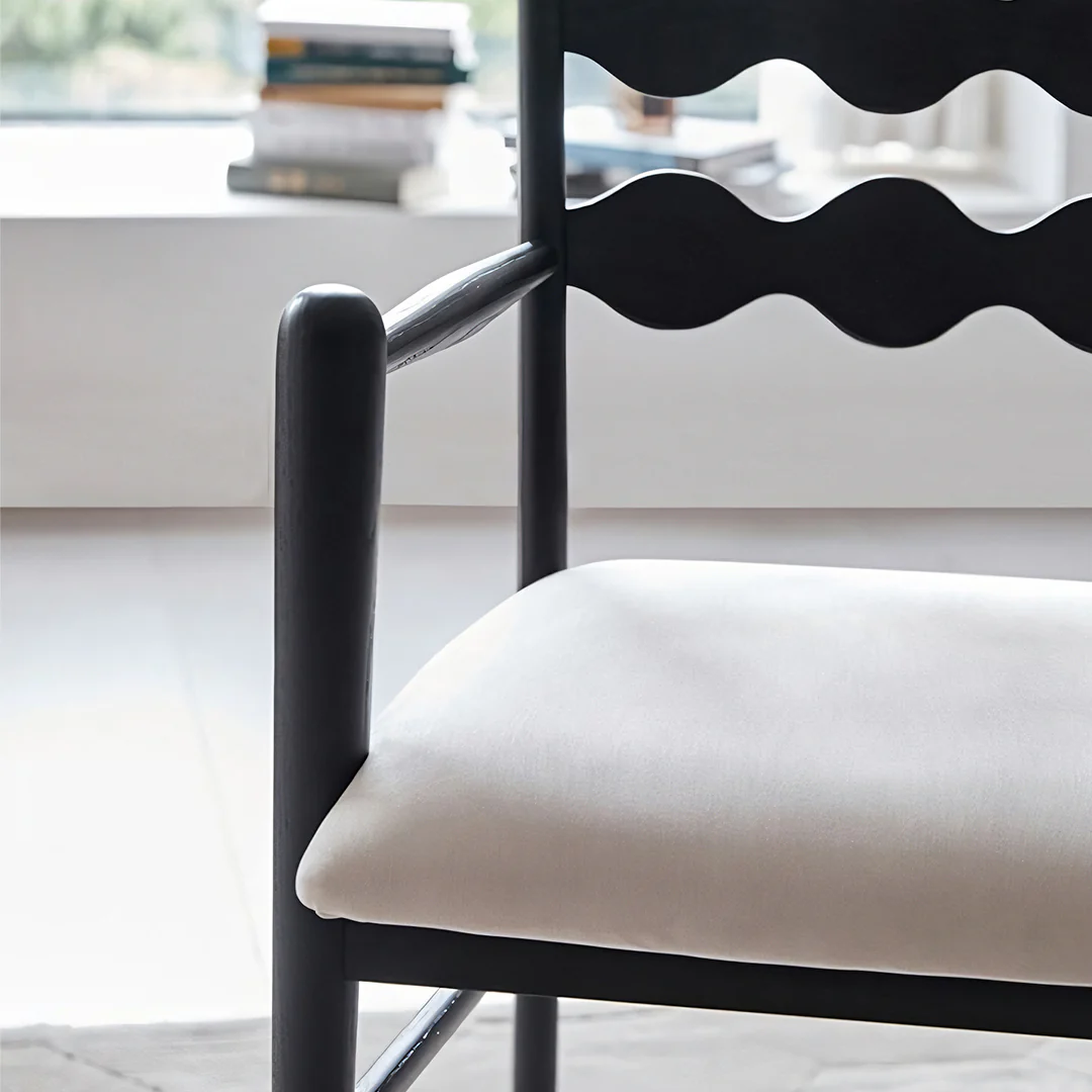 Jiro Dining Chair With Arms, Sold Wood - Image 7