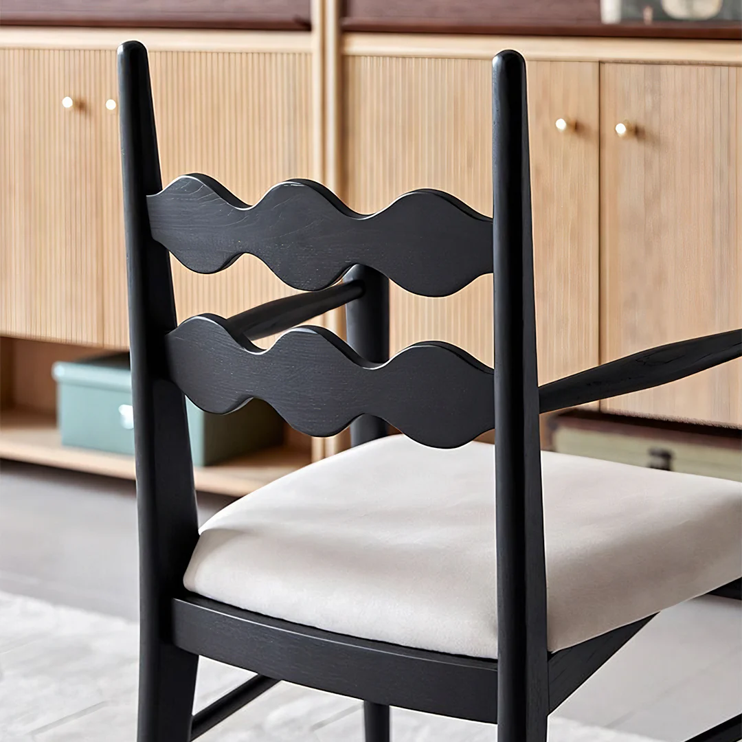 Jiro Dining Chair With Arms, Sold Wood - Image 8
