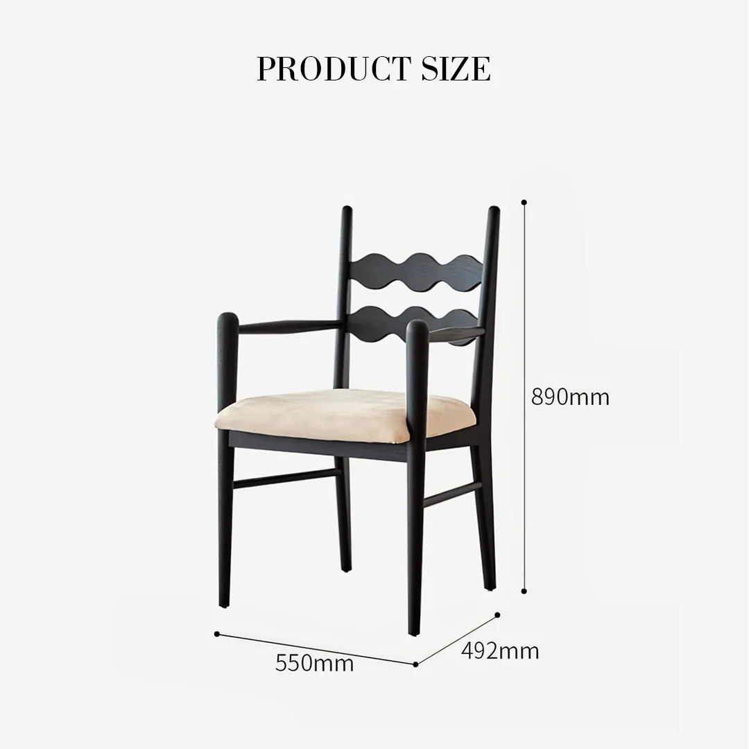 Jiro Dining Chair With Arms, Sold Wood - Image 9