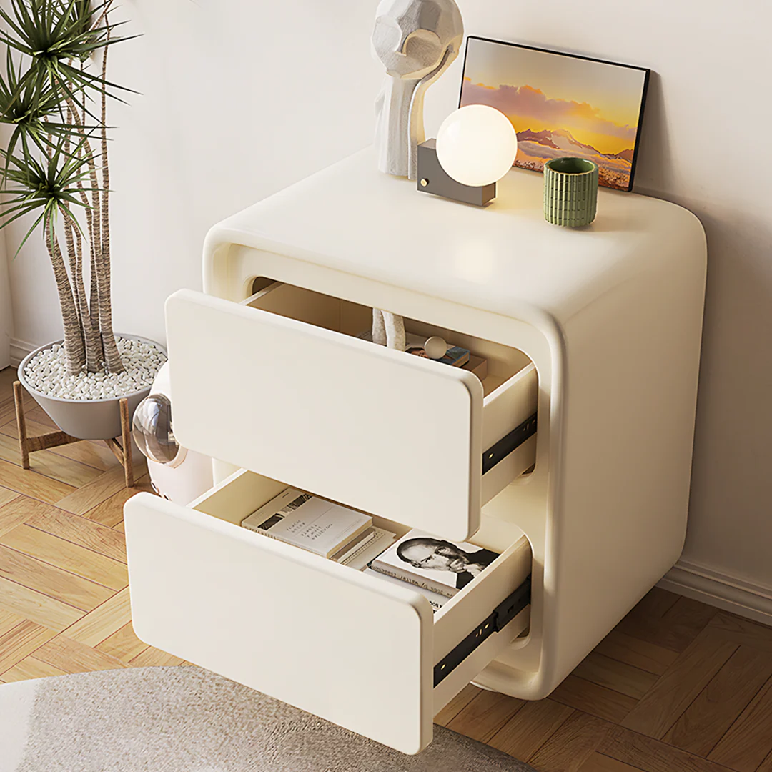 Julieta Bedside Table, Cream - Image 2
