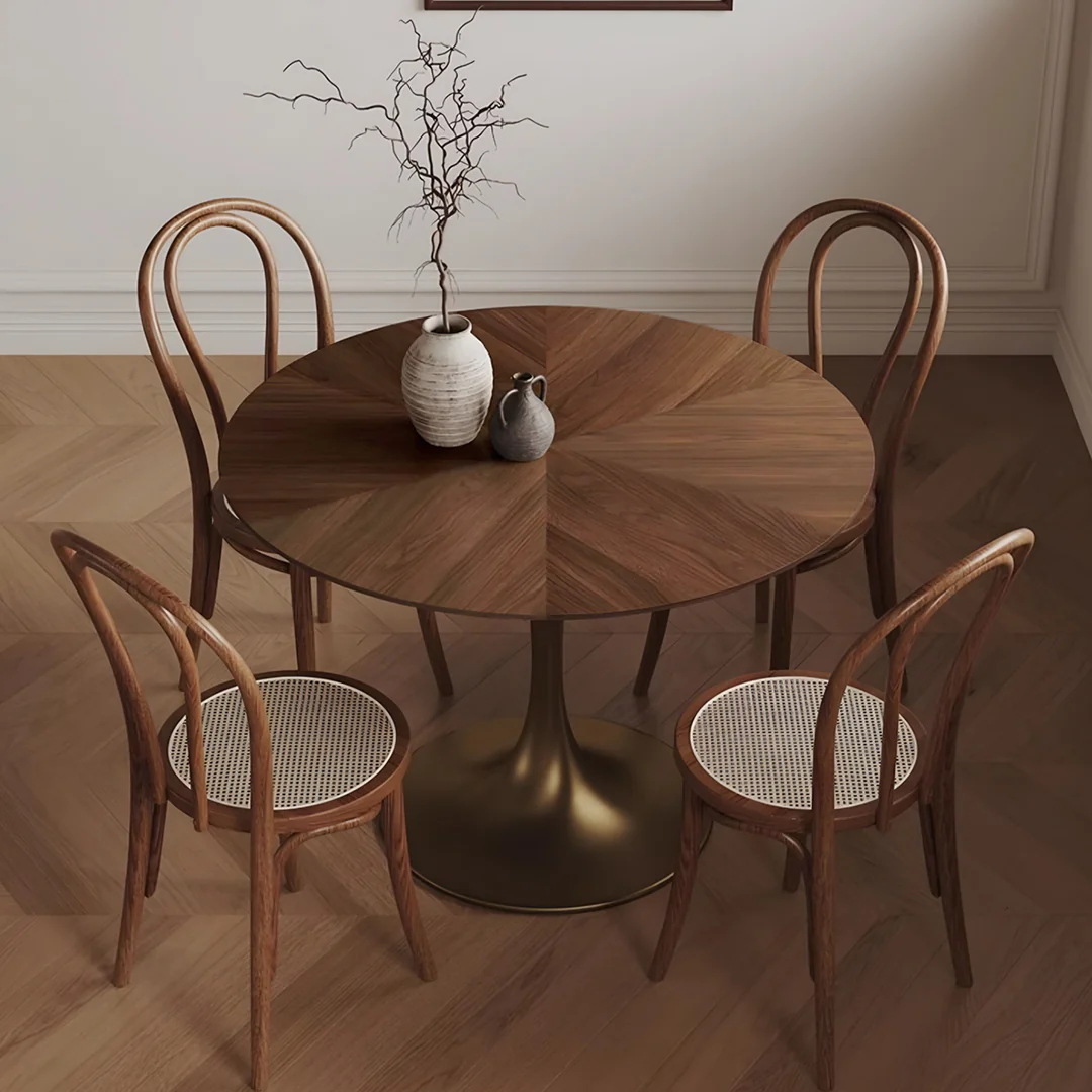 Justina Small Round Dining Table, Solid Wood - Image 2