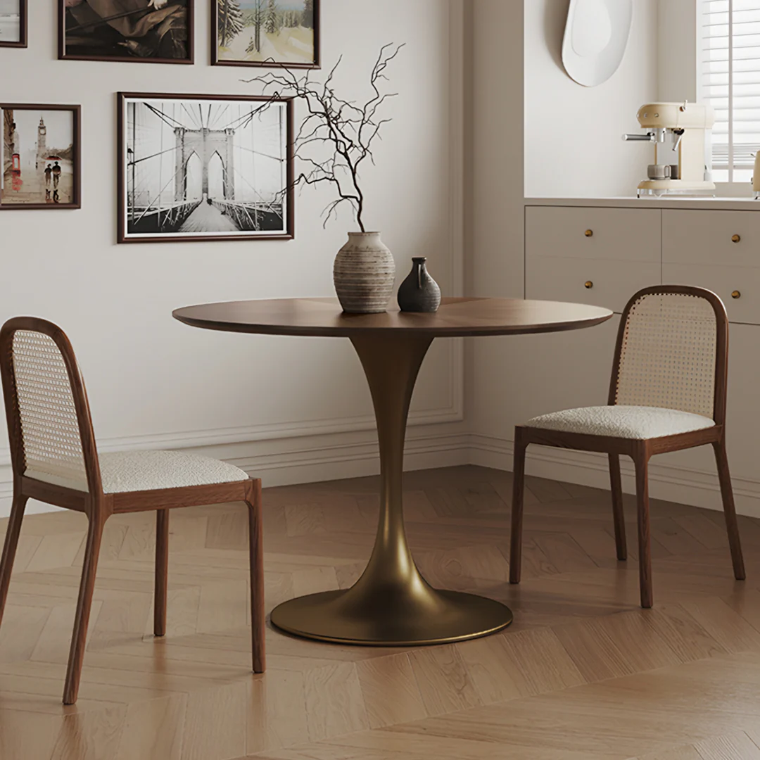 Justina Small Round Dining Table, Solid Wood - Image 3