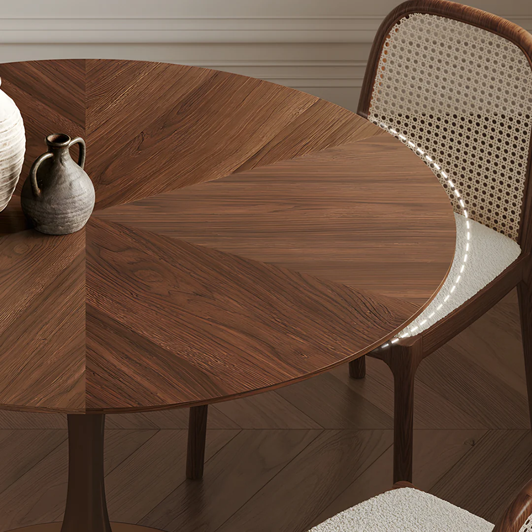 Justina Small Round Dining Table, Solid Wood - Image 4