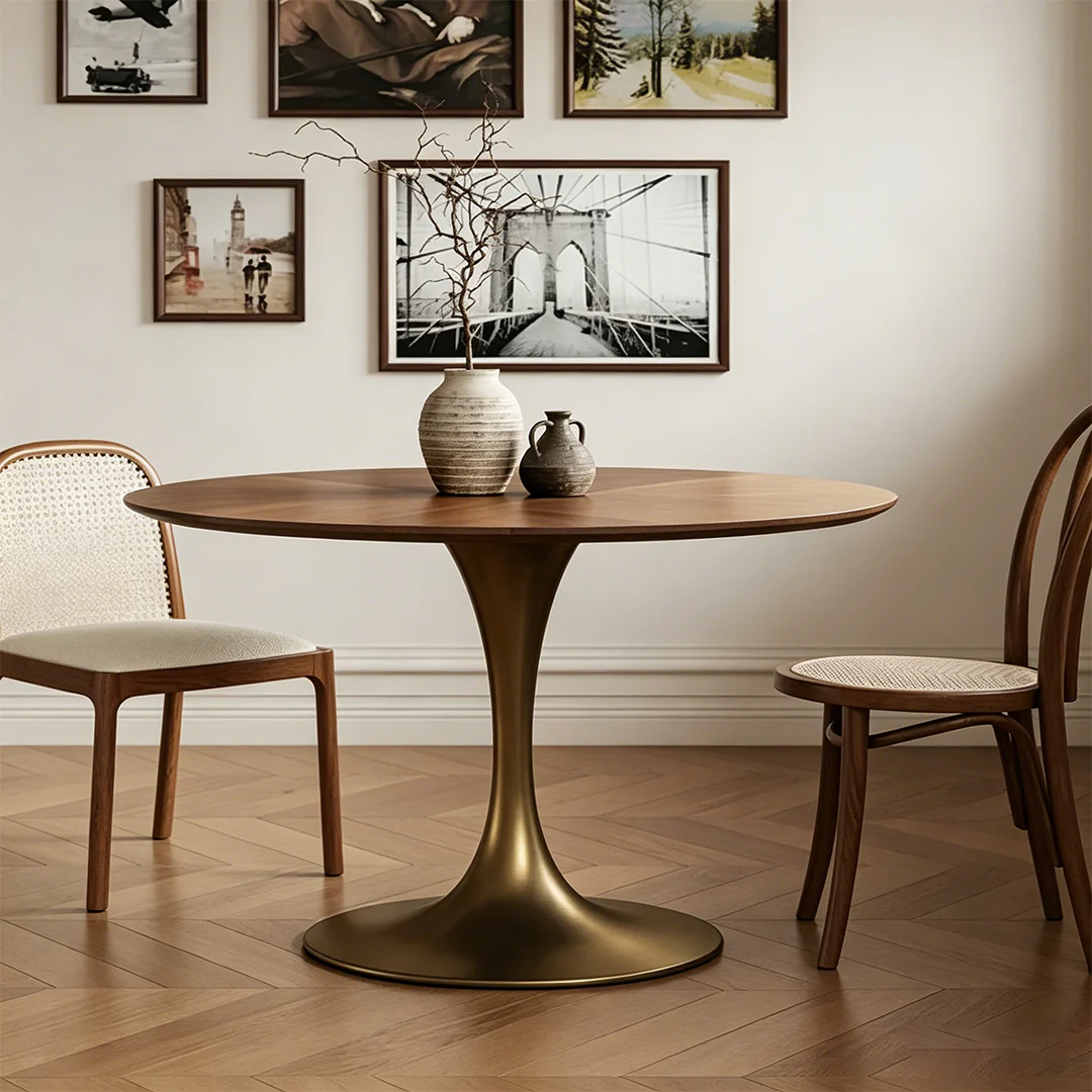 Justina Small Round Dining Table, Solid Wood - Image 7