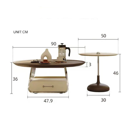 Kaolin Round Coffee Table, Stainless Steel - Image 7