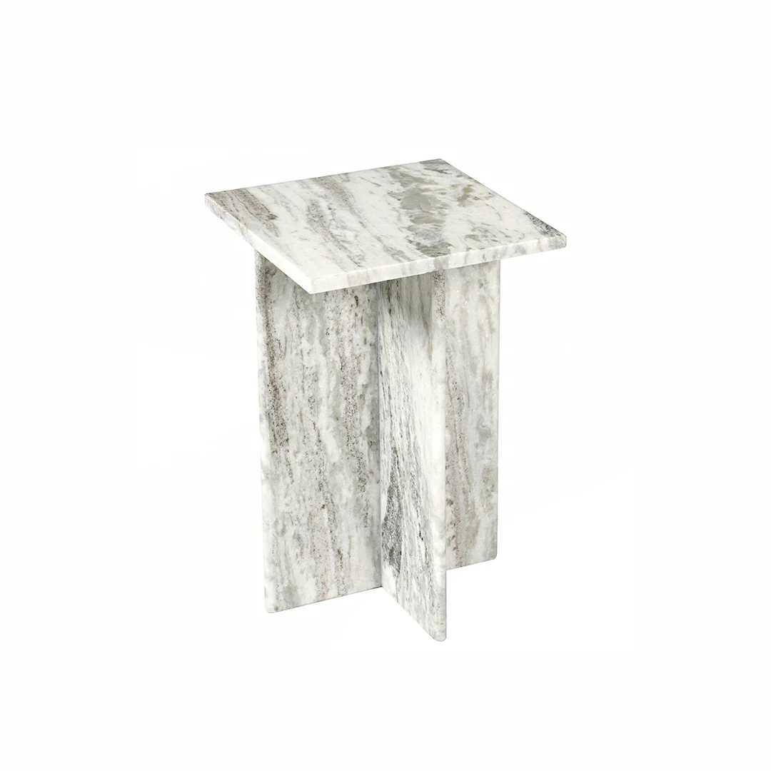 Karamchand Small Side Table, Marble - Image 2