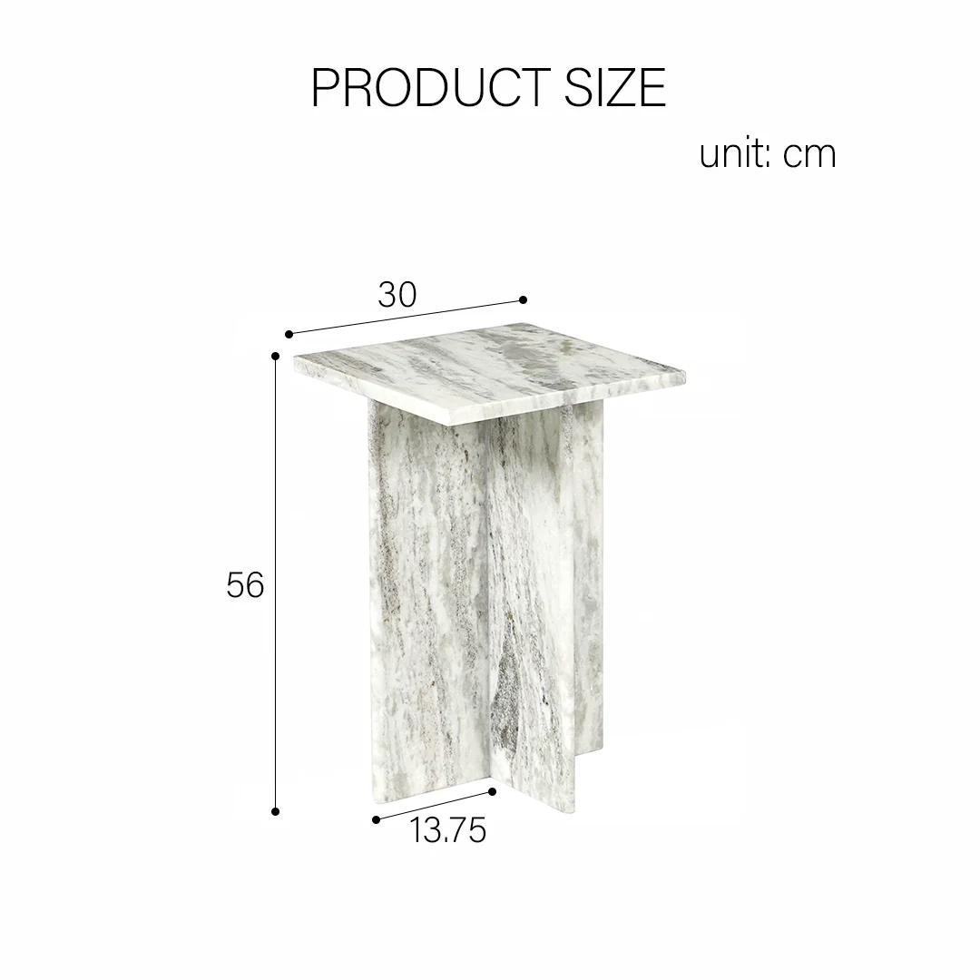 Karamchand Small Side Table, Marble - Image 7