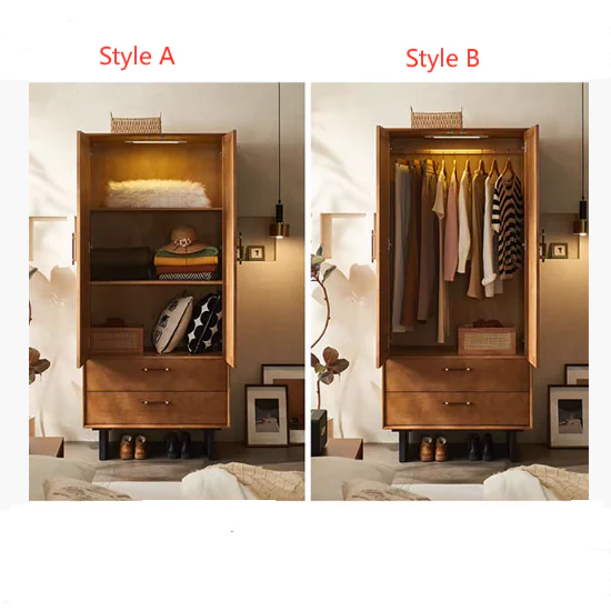 Kaylee Rattan Wardrobe, Solid Wood, Style B, Clearance - Image 5