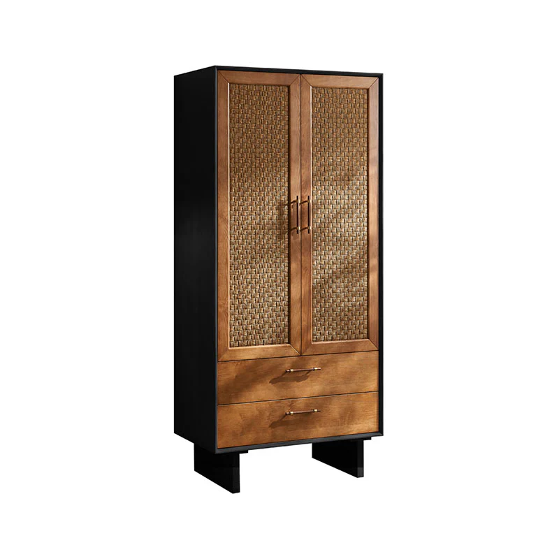 Kaylee Rattan Wardrobe, Solid Wood, Style B, Clearance - Image 6