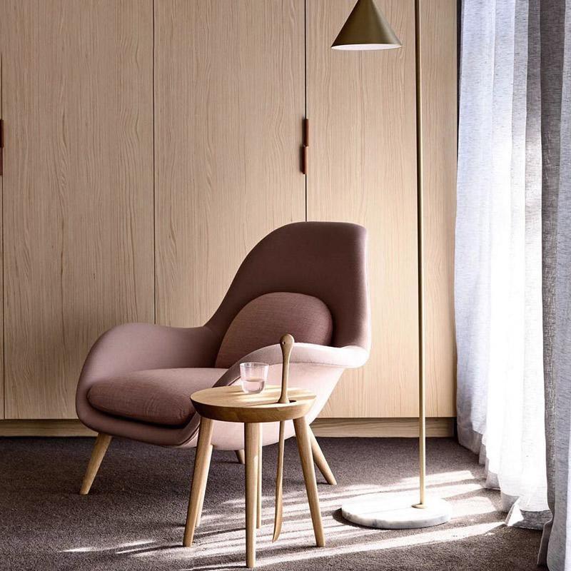 Kemble Armchair And Footstool, Velvet, Brown - Image 2