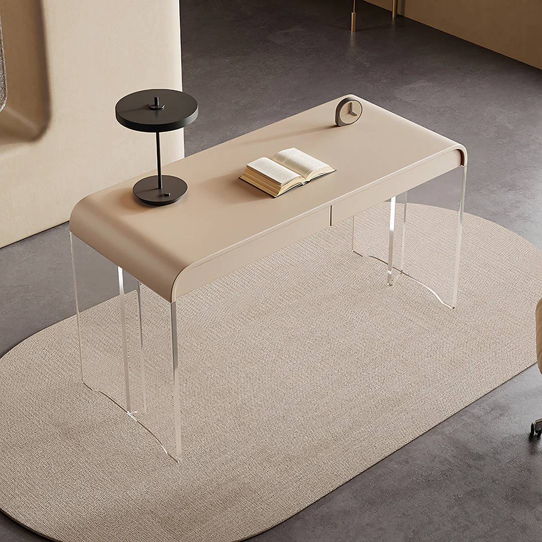 Kenji Office Desk With Storage, Cream - Image 3