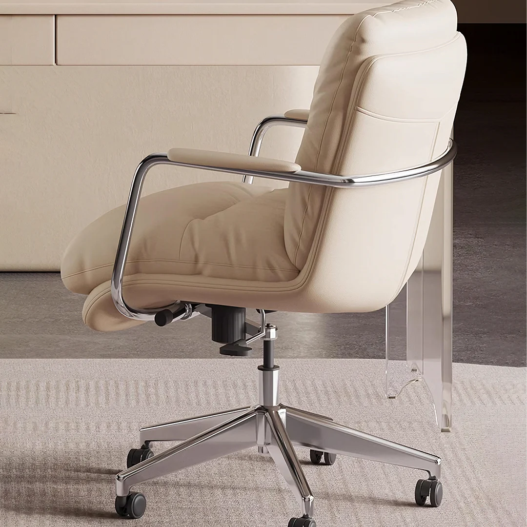 Kenji Office Desk With Storage, Cream - Image 8