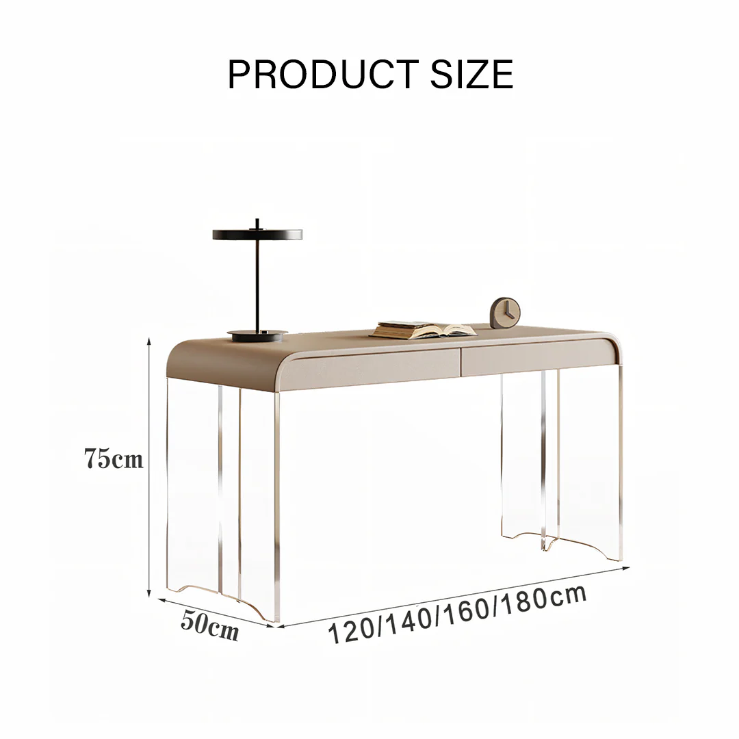 Kenji Office Desk With Storage, Cream - Image 9