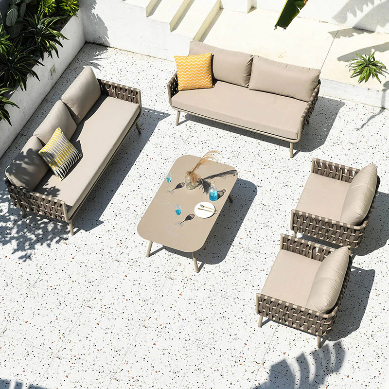 Kenneth Outdoor Sofa Set (Armchair x 2 + Sofa + Coffee Table) - Image 4